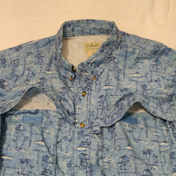 L.L. Bean Blue Casual Button Down Shirt - Picture 4 of 13